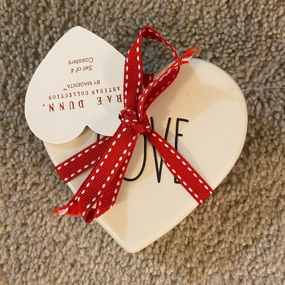 ❌SOLD❌Rae Dunn Love Coasters (set of 4)